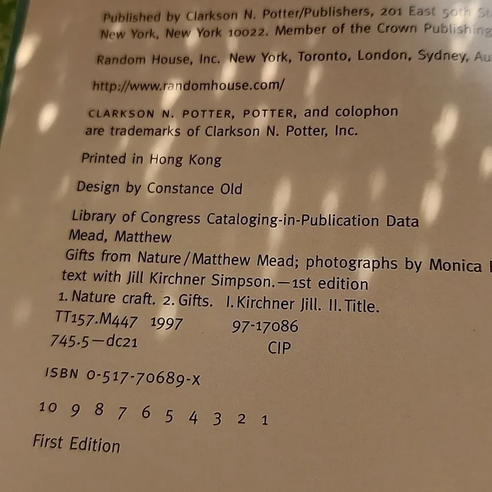 Gifts From Nature Hardcover Book Matthew Mead
